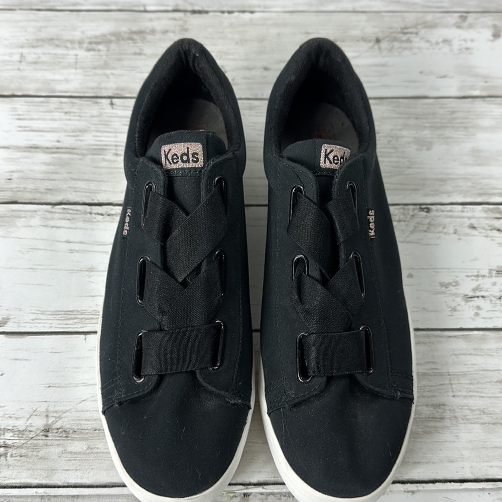 KEDS BLACK FABRIC SLIP ON 7 1/2 - Picture 6 of 11